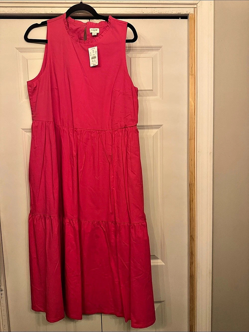 J.Crew Sleeveless Tiered Dress Tiered Maxi Dress in Pink Size 12 NWT